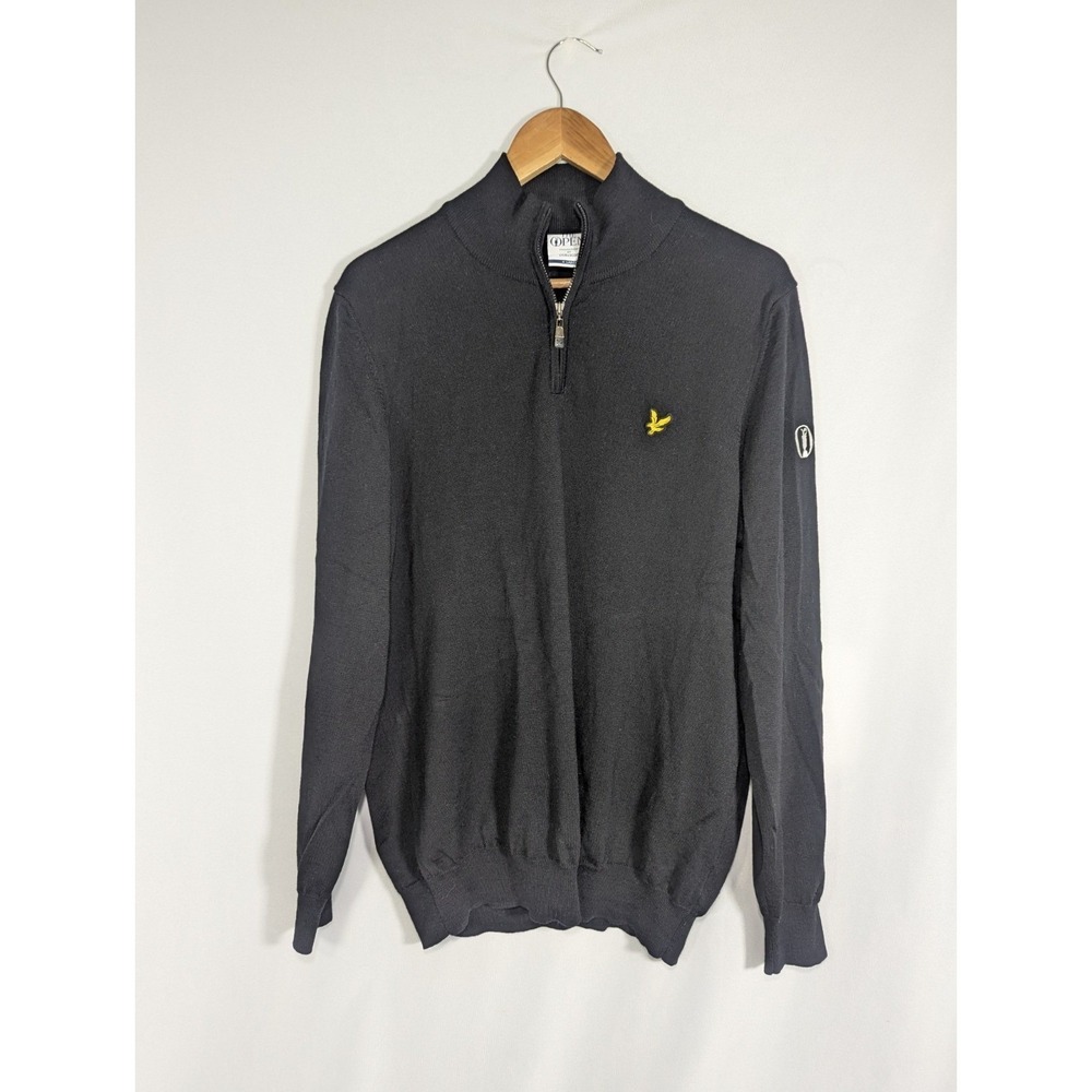 The Open Collection 1/4 Zip Sweater  Size XL Black Mens British Open